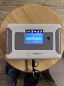 New Construction Home Inspection in Randolph NJ — Professional radon testing using the Sun Radon 1028XP continuous monitor.