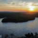 Lake Hopatcong home inspector aerial drone sunset view.