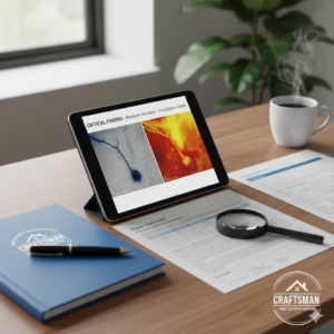 A high-detail home inspection report from Craftsman Home Inspection Services being reviewed by a client.